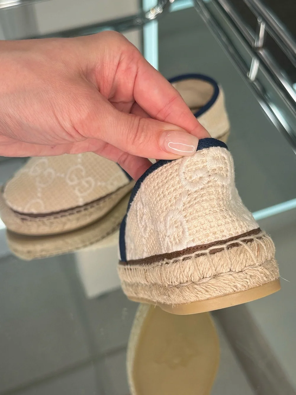 Gucci embroidered canvas Espadrille Flat
